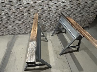 Lot of 2 folding saw horse set pick up today fcfs