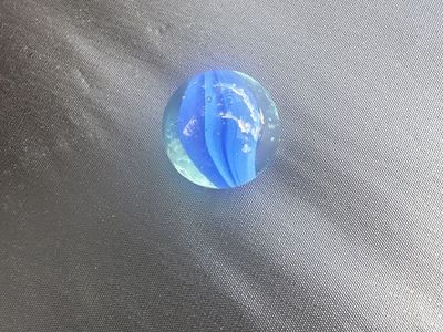 Vintage Blue Swirl Glass Marble - Classic Toy Collectible