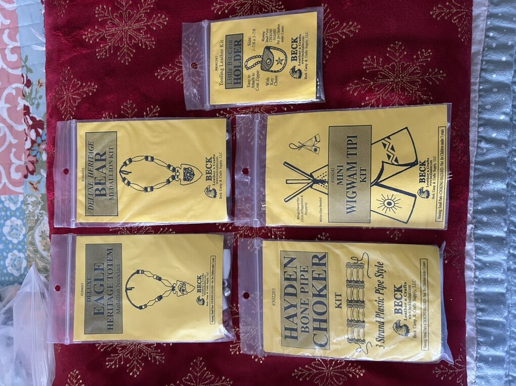 (5) Boy Scout Of America Leather Work Crafts Packs