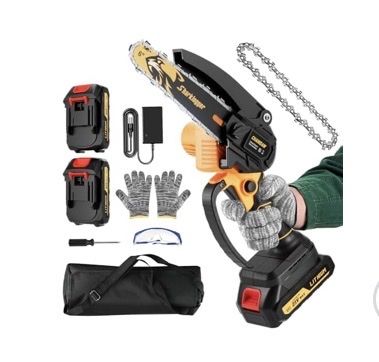 Mini Chainsaw, 6-inch Cordless Electric Small Chainsaws, Portable Handheld Chain Saw for Tree Pruning Shears Garden Maintenance,