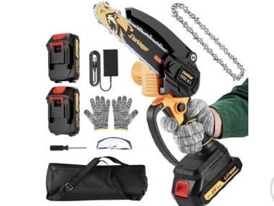 Mini Chainsaw, 6-inch Cordless Electric Small Chainsaws, Portable Handheld Chain Saw for Tree Pruning Shears Garden Maintenance,