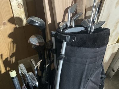 Golf clubs and bag