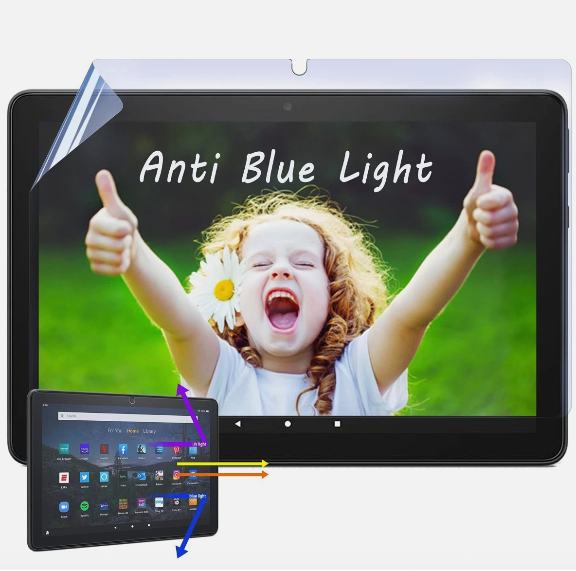 IPROKKO Anti Blue Light Screen Protector Fire HD 10 2023/2021 Plus Kids 1-Pack
