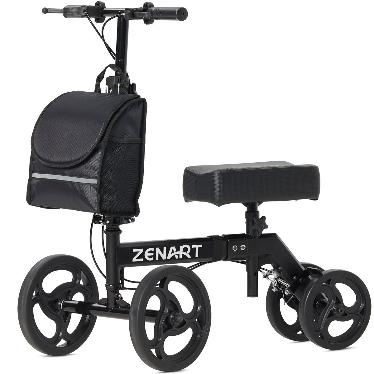BRAND NEW ZENART Foldable Knee Walker, Deluxe Medical Scooter for Foot Surgery Crutches Alternative Black
