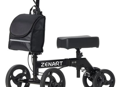 BRAND NEW ZENART Foldable Knee Walker, Deluxe Medical Scooter for Foot Surgery Crutches Alternative Black