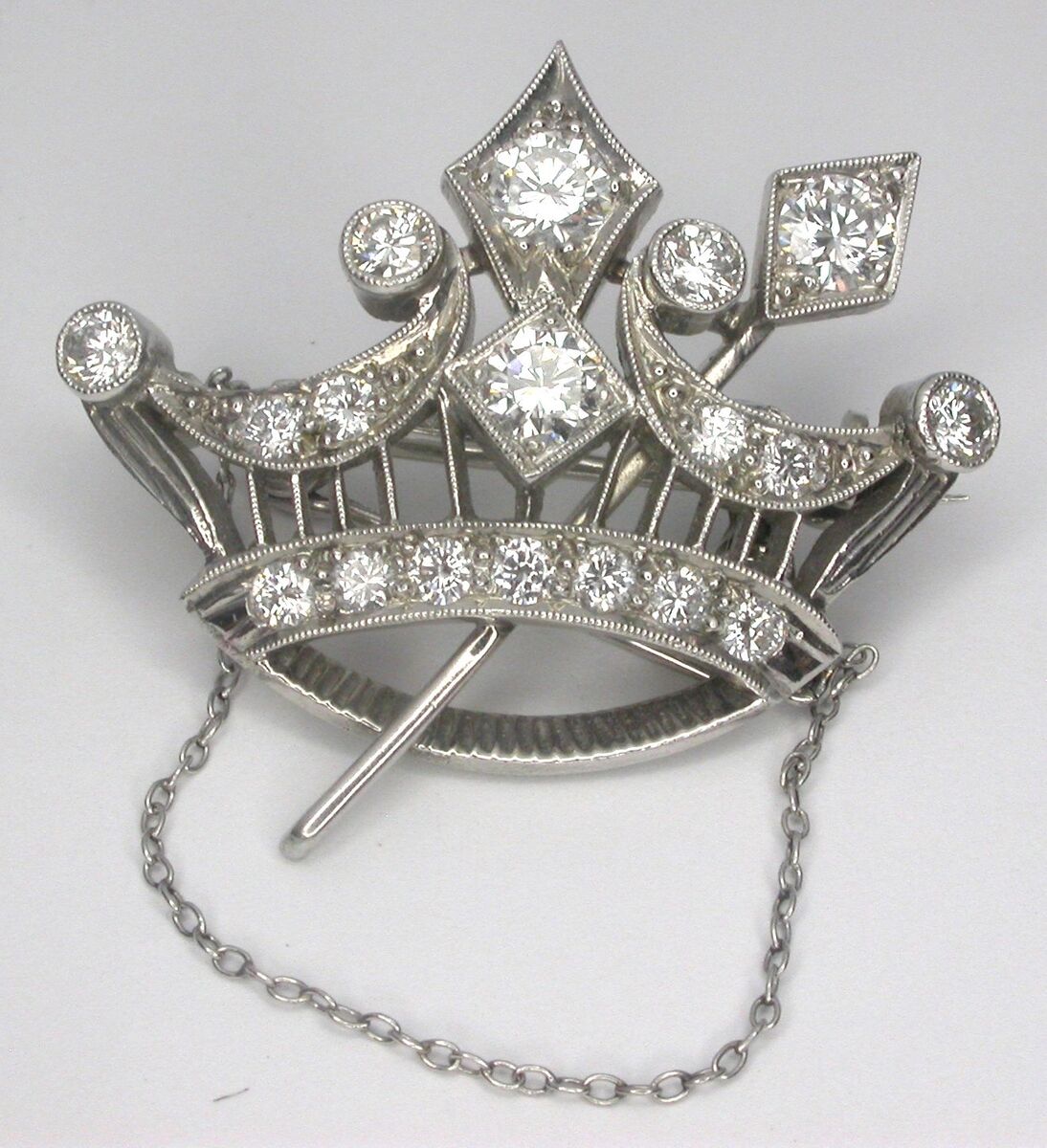 1940's Heirloom Vintage Antique Platinum and Diamond pin