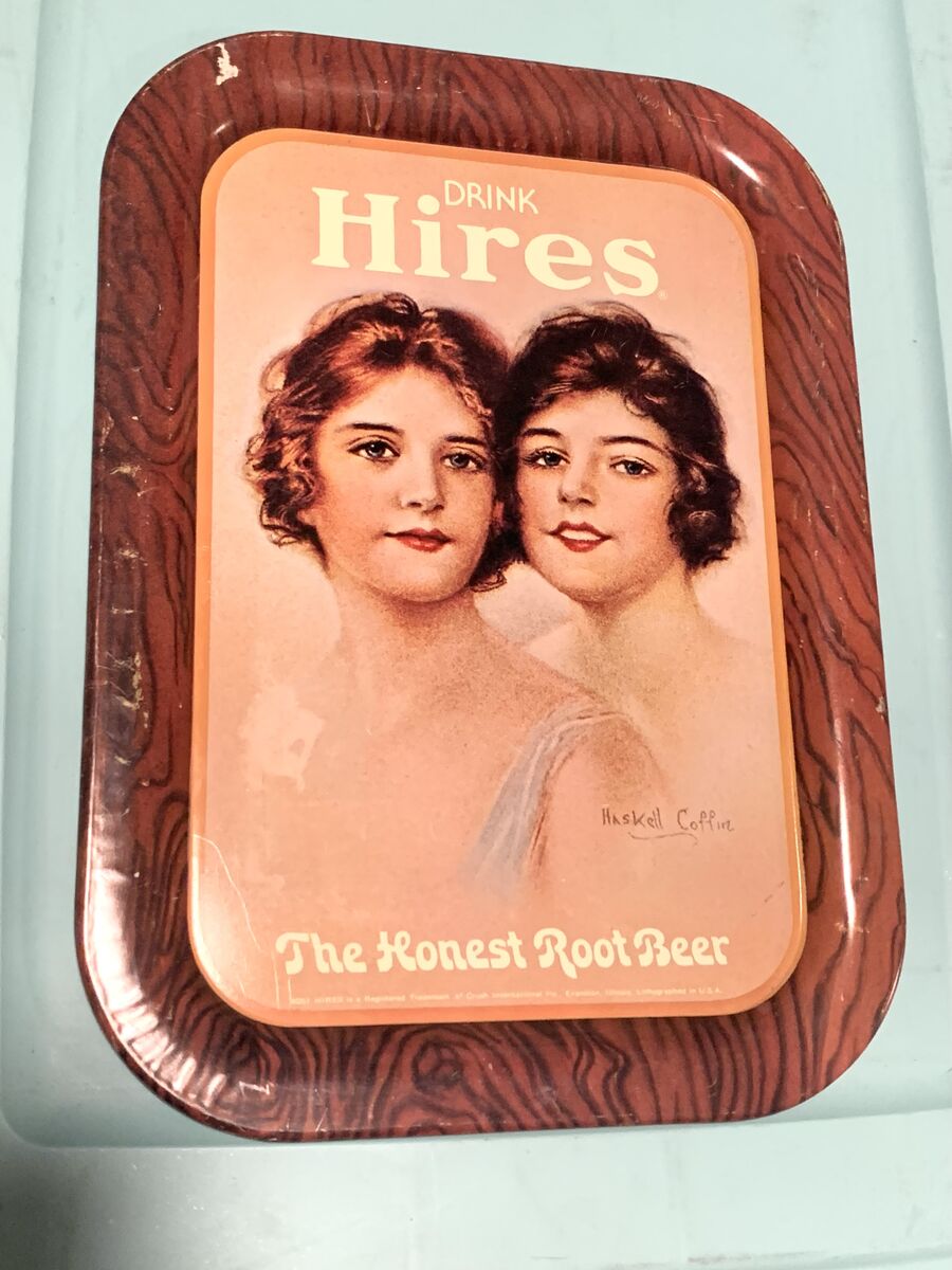HIRES BIG H ROOT BEER and COCA COLA Vintage Metal Trays