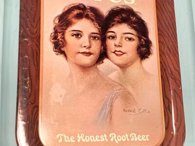 HIRES BIG H ROOT BEER and COCA COLA Vintage Metal Trays