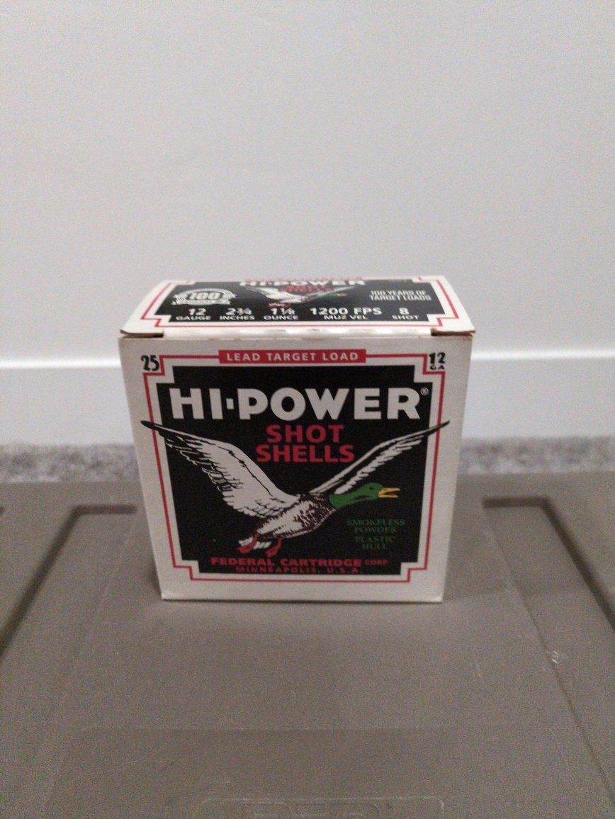 Federal Hi-Power 12 Gauge Lead Target Load Shot Shells Box 25 Count
