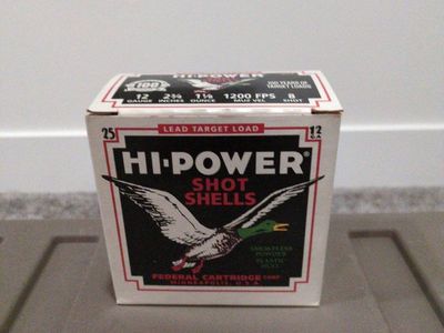 Federal Hi-Power 12 Gauge Lead Target Load Shot Shells Box 25 Count