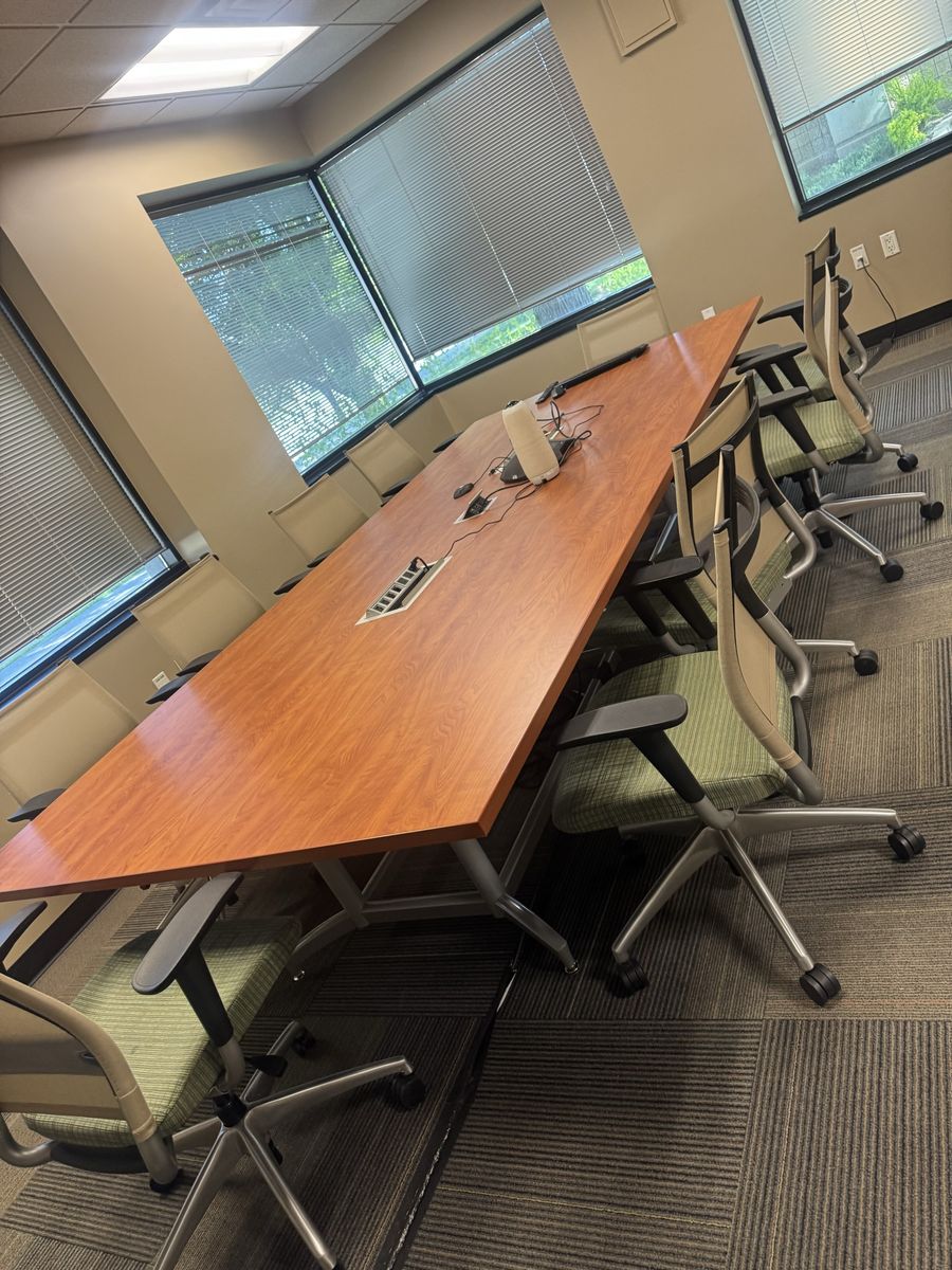 11 ft x 5 ft conference table & 10 chairs