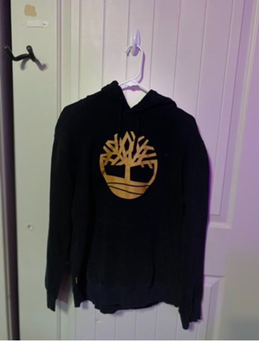 Timberland Black Hoodie Regular Fit Size XL Logo Sweatshirt