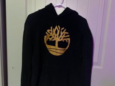 Timberland Black Hoodie Regular Fit Size XL Logo Sweatshirt