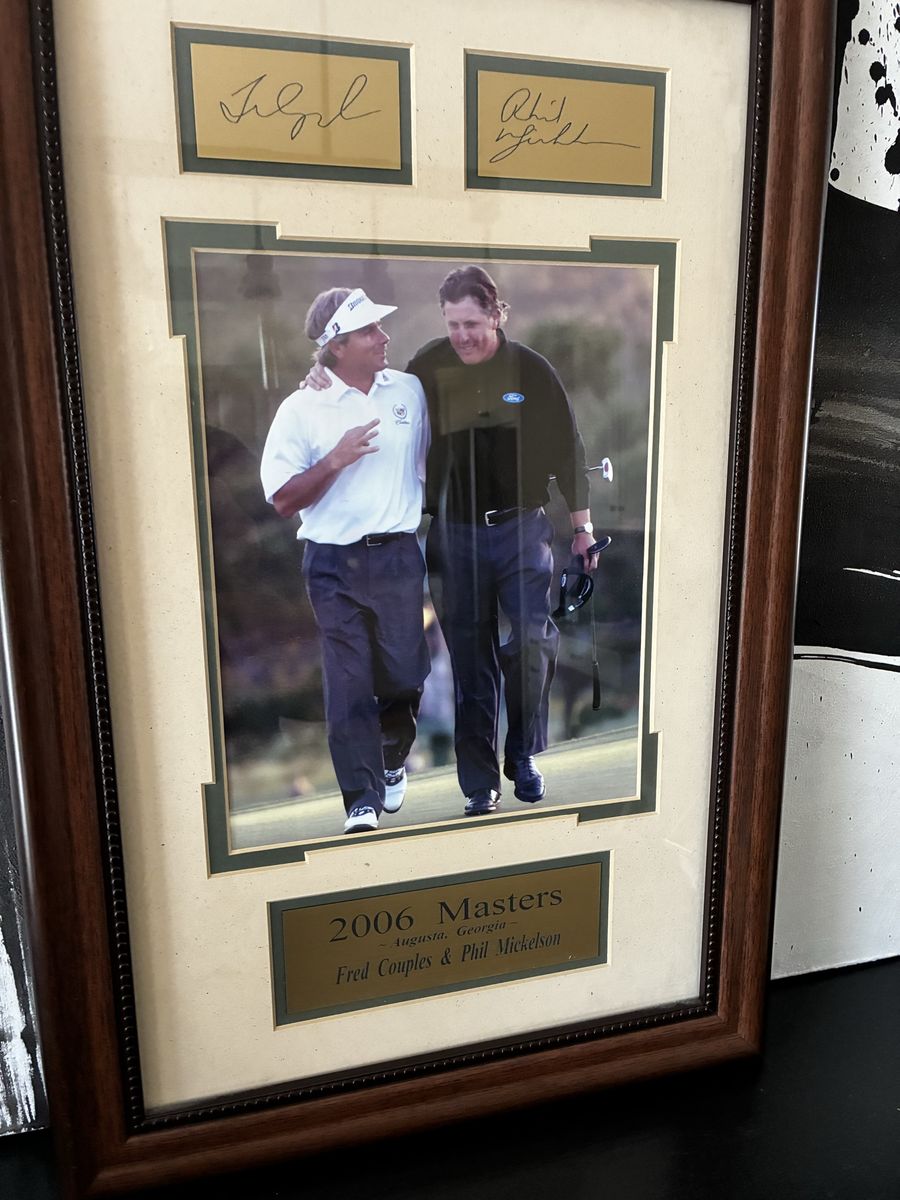 2006 Masters Signed Photo Fred Couples & Phil Mickelson Augusta Georgia Memorabilia and  one box of golf balls
