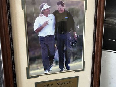 2006 Masters Signed Photo Fred Couples & Phil Mickelson Augusta Georgia Memorabilia and one box of golf balls