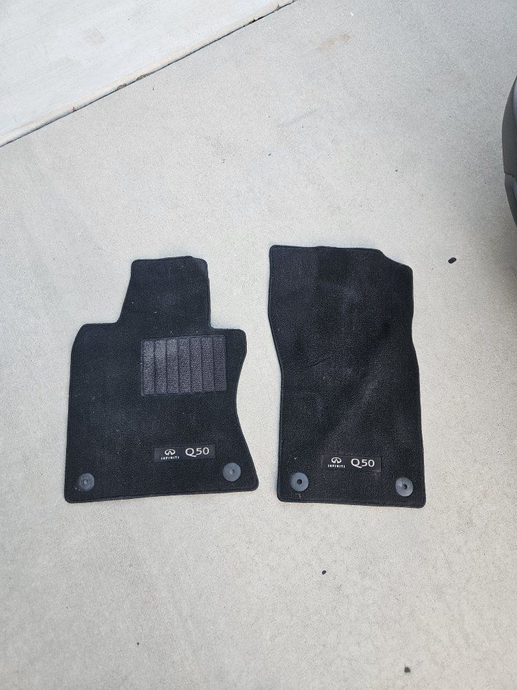 OEM Infiniti Q50 Front Floor Mats Black Carpeted