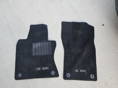 OEM Infiniti Q50 Front Floor Mats Black Carpeted