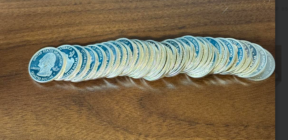90% Silver modern quarters. 