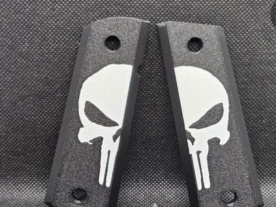 Punisher Skull Design Black Pistol Grips for 1911 Full Size, Custom colors