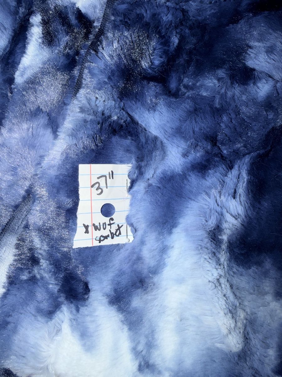 Blue Sorbet Faux Fur Fabric Piece 37" x WOF