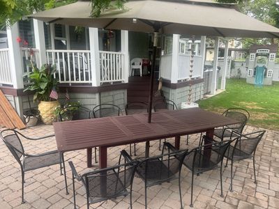 Pottery Barn Expandable Patio Dining Table - Solid Acacia Wood - Brown