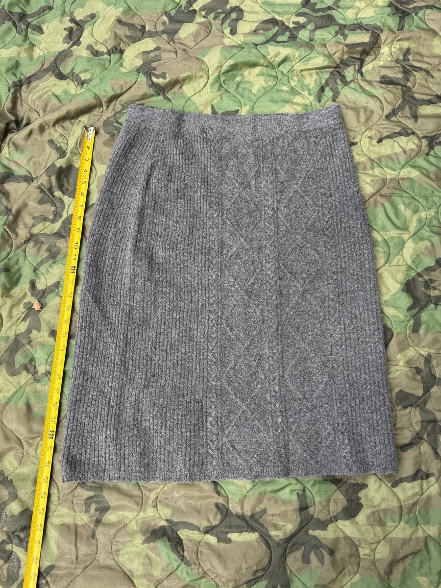 Talbots Petite Cable Knit Pencil Skirt - Gray, Size L Petite