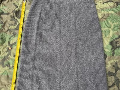 Talbots Petite Cable Knit Pencil Skirt - Gray, Size L Petite