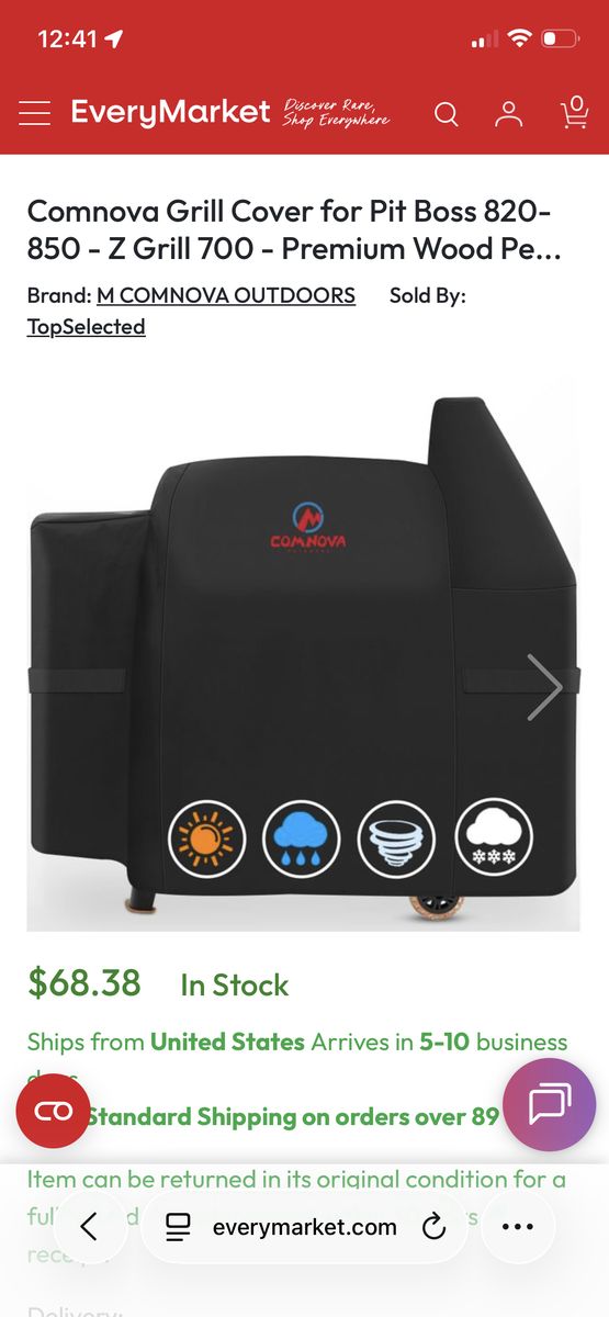 Comnova Grill Cover For Pit Boss