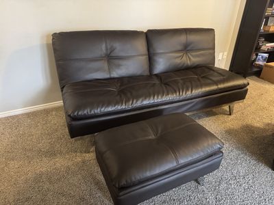 Futon Couch and Ottoman