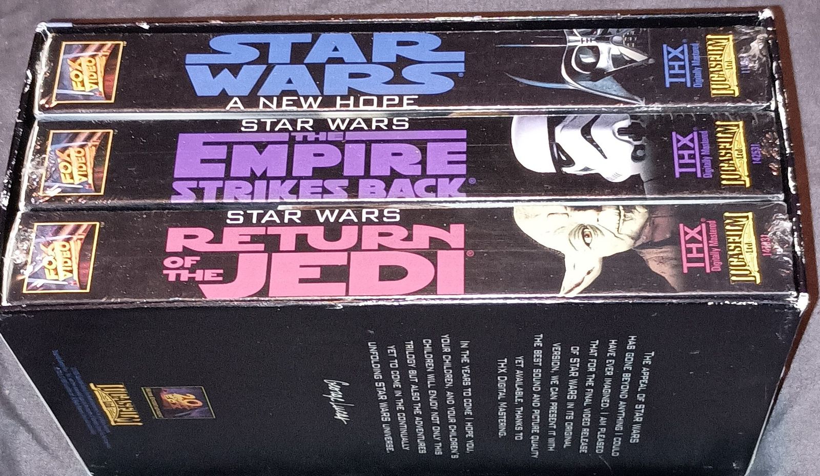 1995 Star Wars Twentieth Century FOX Original Trilogy 3 VHS set THX