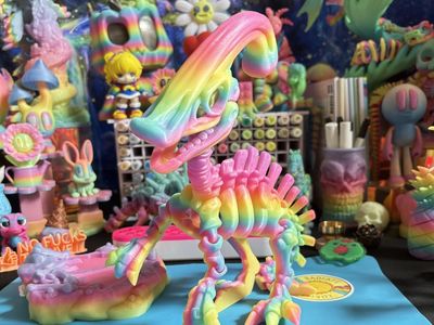 3D Printed Print Rainbow Glow In The Dark Giant Parasaurolophus Dino Dinosaur Fidget Fidgets Toy Toys