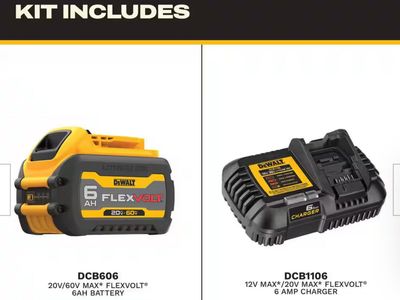 DeWalt 20 V/60 V flex volt battery with charger