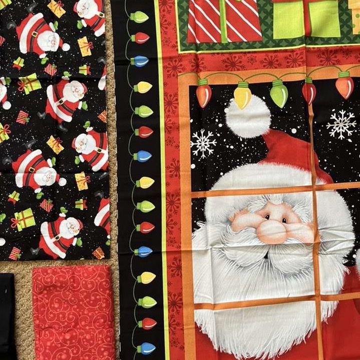 Christmas Quilt Kit- Complete Kit with the Back and Binding - Jolly Ole Saint Nick - Complete