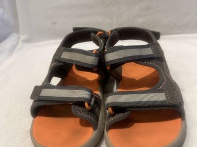 Merrell youth size 2 Teva style gray with orange trim hiking sandals