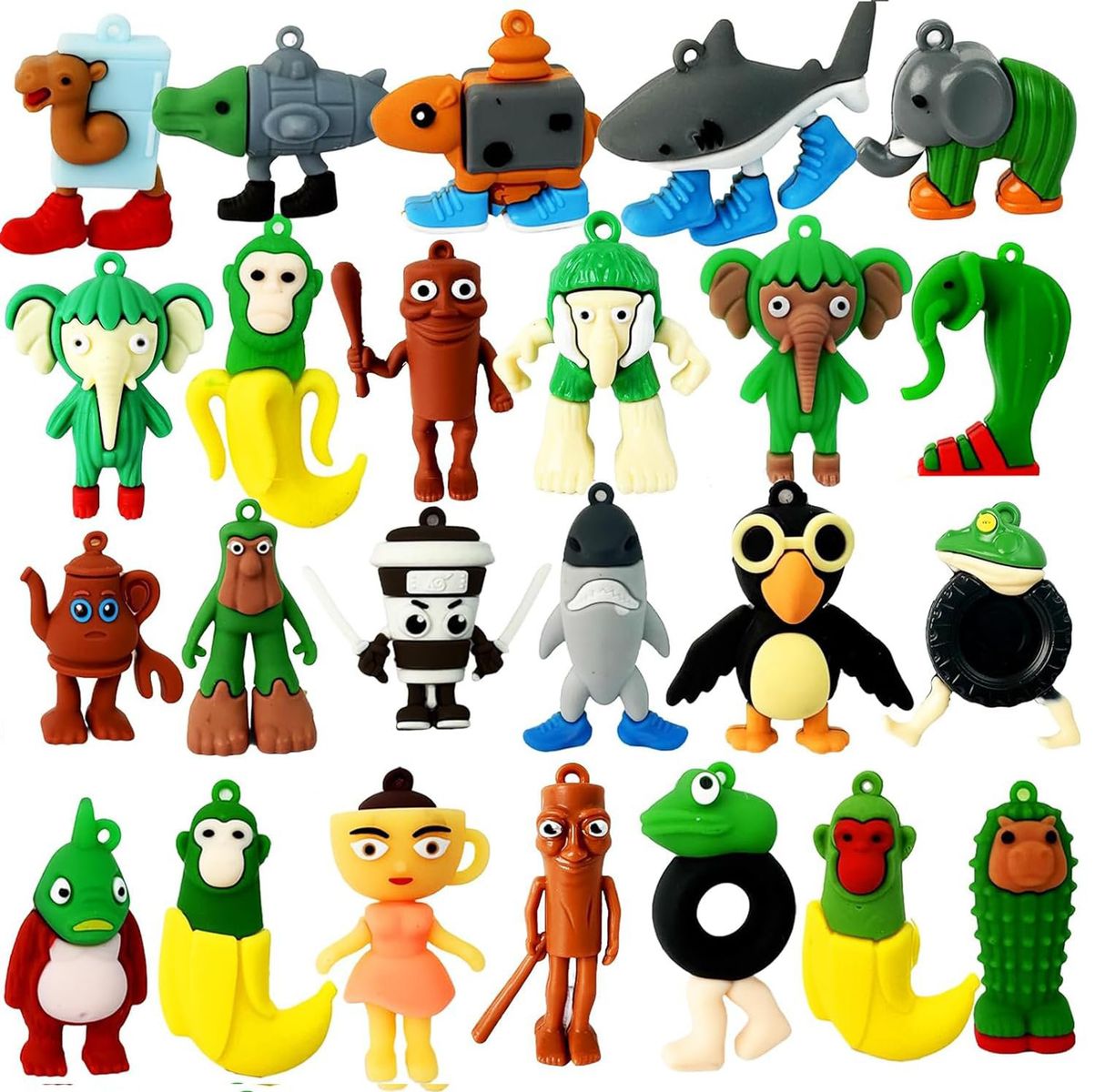 Assorted Novelty Silicone Charms and Keychains Lot