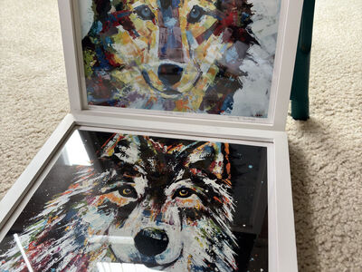 Local artist framed wolf prints