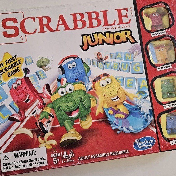 Scrabble Junior Crossword Game Hasbro My First Scrabble Game Double-Sided Gameboard