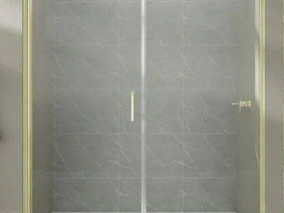 EAKYHOM 60 in. W x 72 in H. Pivot Semi-Frameless Shower Door in Brushed Gold finish with tempered clear glass