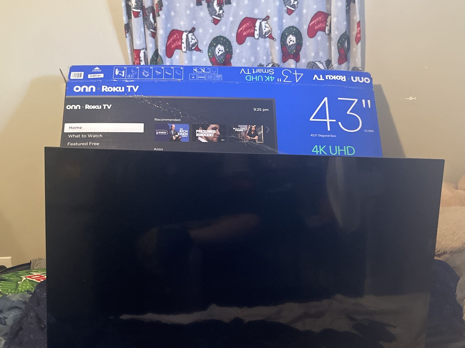 43 inch on Roku tv.