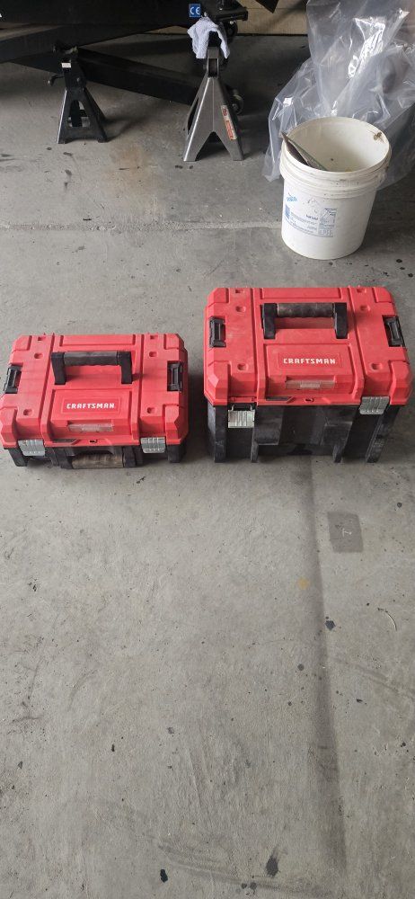 Craftsman VERSASTACK Red & Black Tool Boxes - Set of 2, Stackable Storage System