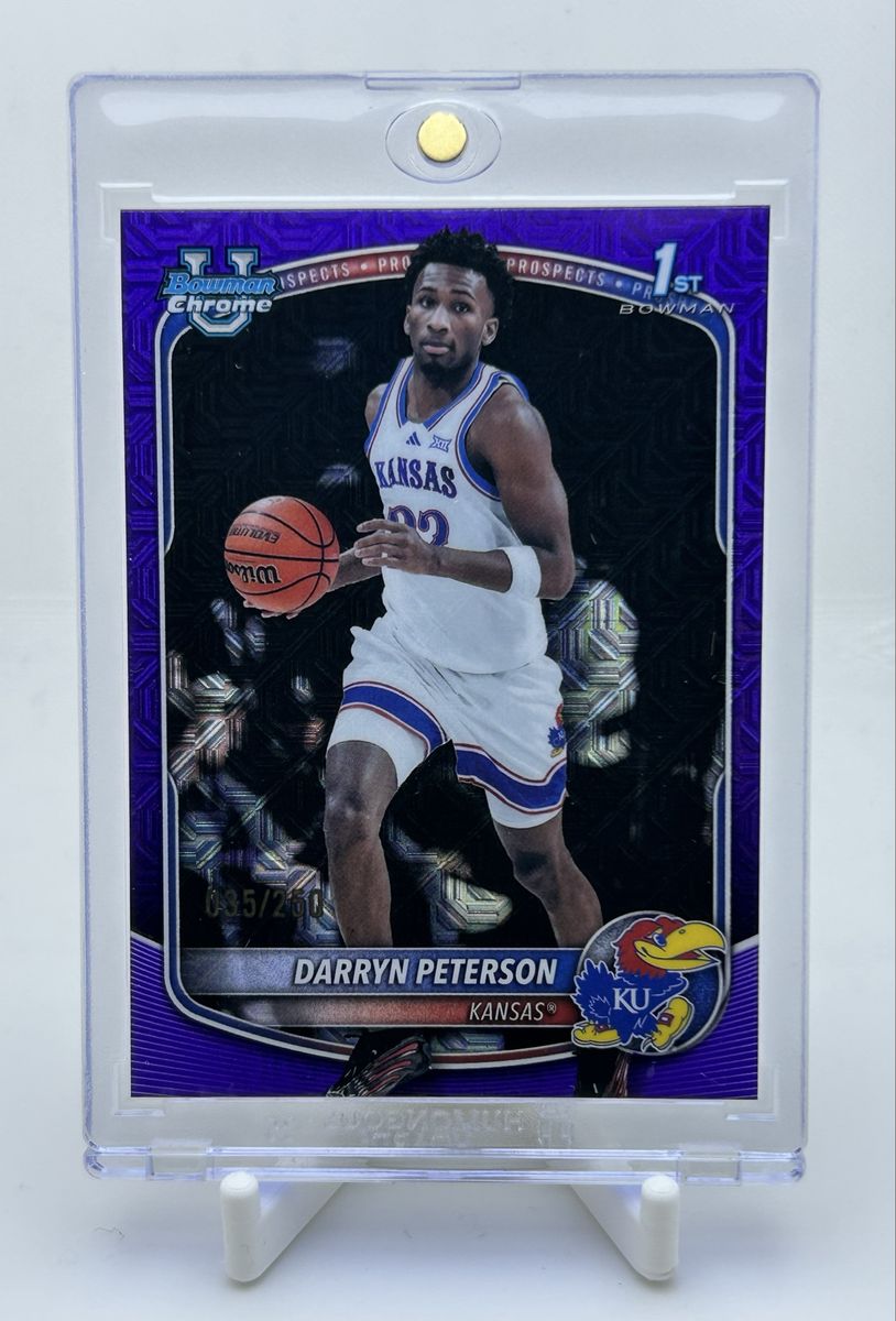 Darryn Peterson Topps 2025/26 Bowman Purple Mojo Refractor Basketball Card #035/250