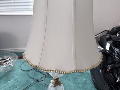 Large Vintage Crystal Table Lamp