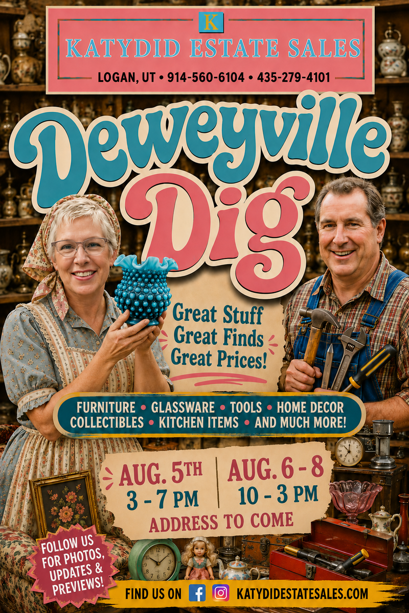 Deweyville Dig Estate Sale - Glass, Brass and Lots of Sass. August 5-8, 2026