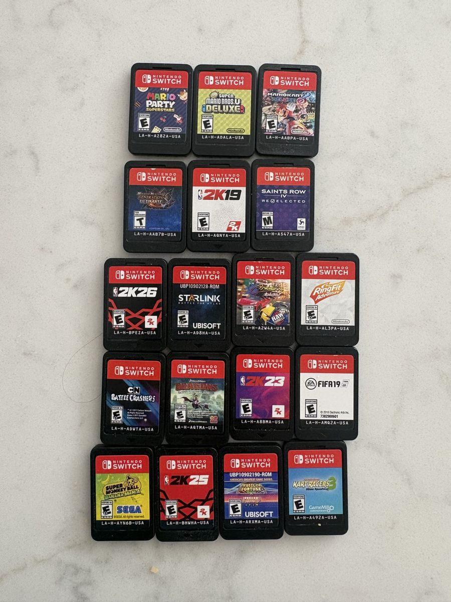 Nintendo Switch Game Cartridges - Various Titles (Mario Party, NBA 2K, Saints Row, Ring Fit)