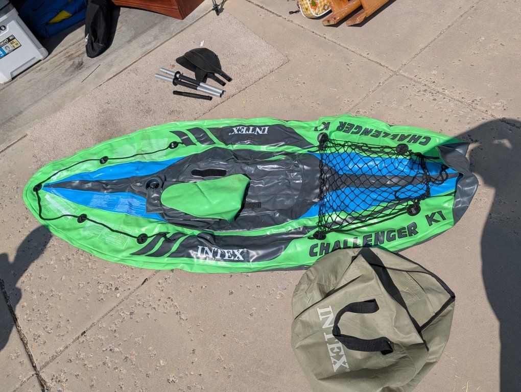 Intex Challenger K1 1-Person Inflatable Kayak with Oar and Carrying Bag