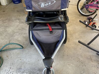 BOB Revolution Jogging Stroller Blue/Grey with Snack Tray and Cup Holders