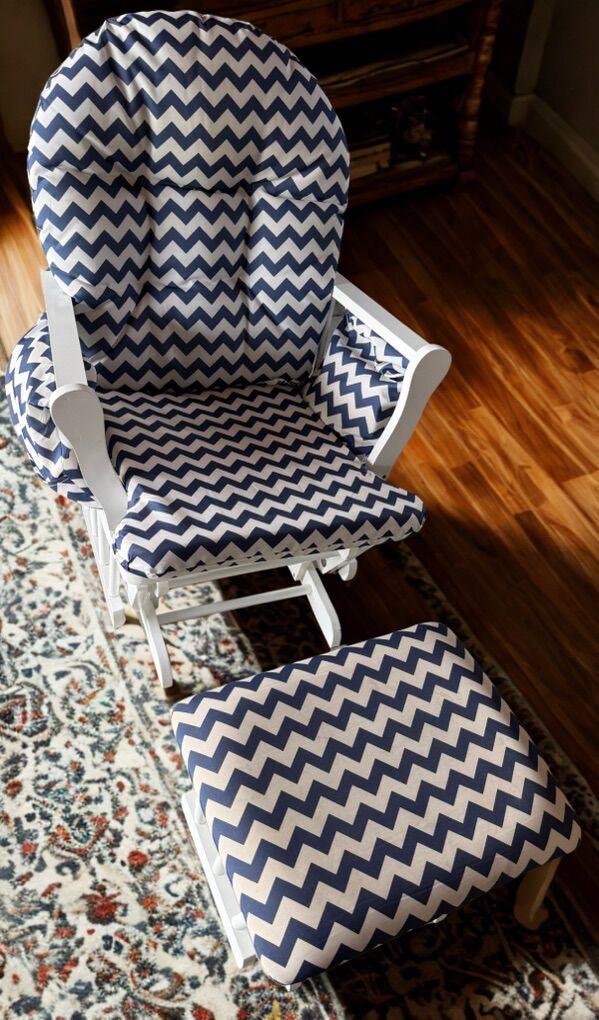 White Glider Chair and Ottoman