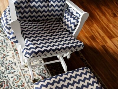 White Glider Chair and Ottoman