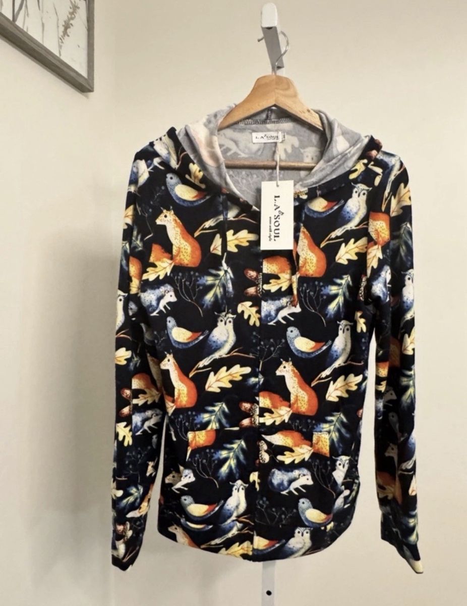 OBO LA Soul Woodland Animal Print Hoodie Medium NW
