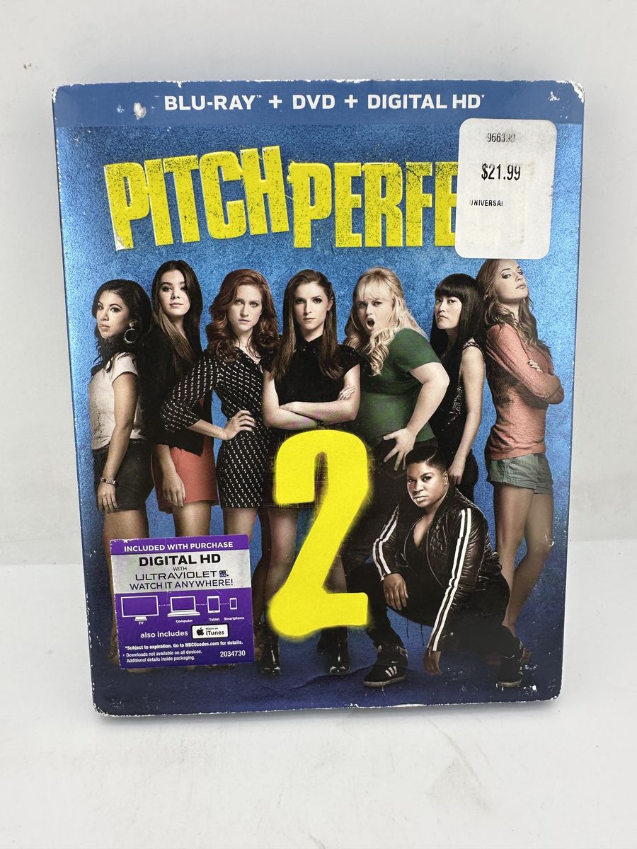 Pitch Perfect 2 Blu-ray DVD Combo Slipcover Anna Kendrick Rebel Wilson No Digital
